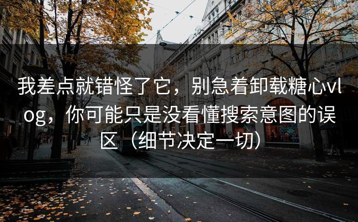 我差点就错怪了它，别急着卸载糖心vlog，你可能只是没看懂搜索意图的误区（细节决定一切）